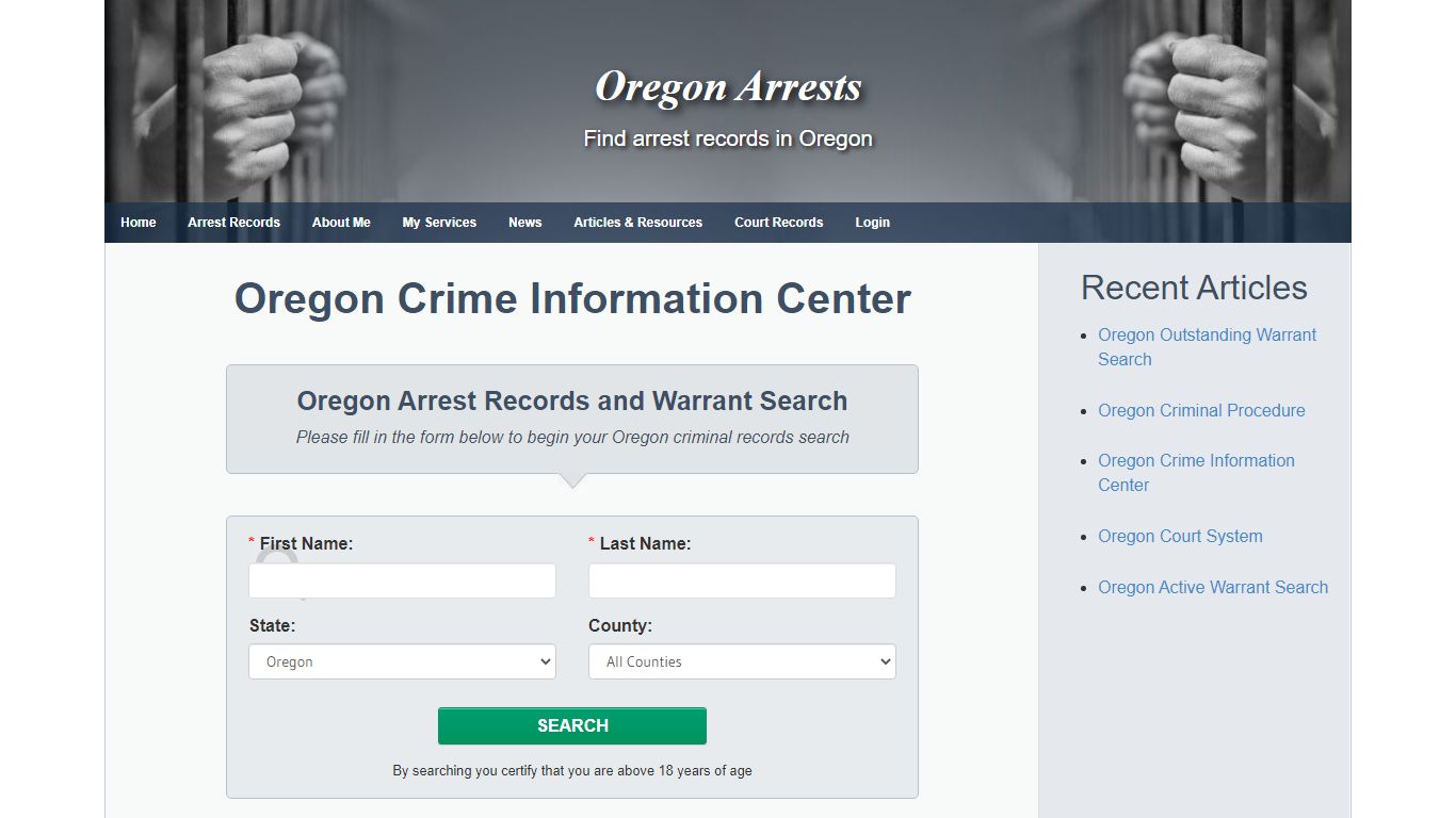 Oregon Crime Information Center - Oregon Arrests