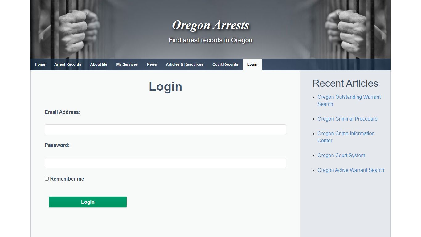 Login - Oregon Arrests